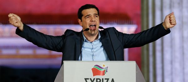 The head of radical leftist Syriza party Alexis Tsipras speaks to supporters after winning the elections in Athens The head of radical leftist Syriza party Alexis Tsipras speaks to supporters after winning the elections in Athens - Sputnik International