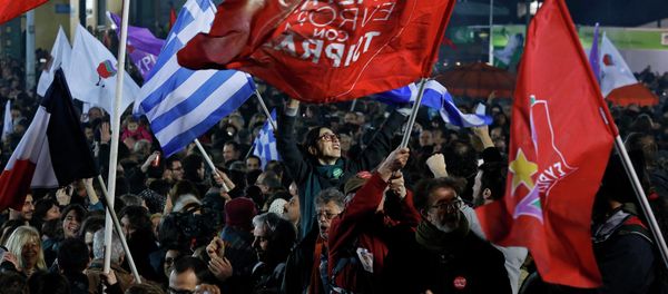 Supporters of radical leftist Syriza party Supporters of radical leftist Syriza party - Sputnik International