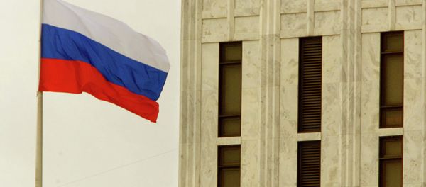 The Russian Federation flag flies above the Russian embassy in Washington, DC. The Russian Federation flag flies above the Russian embassy in Washington, DC. - Sputnik International