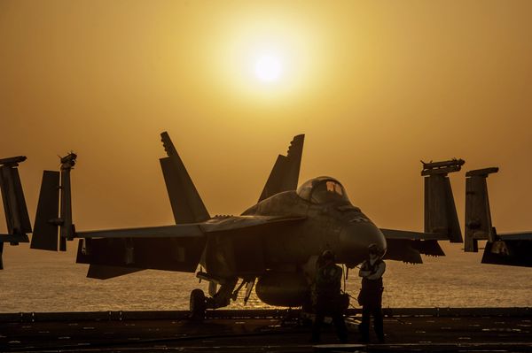 A U.S. Navy F/A-18E Super Hornet, Oct. 16, 2014 - Sputnik International