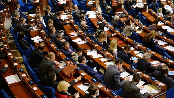 Delegates during a plenary meeting held as part of the winter session of the Parliamentary Assembly of the Council of Europe (PACE) - Sputnik International
