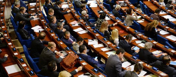 Delegates during a plenary meeting held as part of the winter session of the Parliamentary Assembly of the Council of Europe (PACE) Delegates during a plenary meeting held as part of the winter session of the Parliamentary Assembly of the Council of Europe (PACE) - Sputnik International