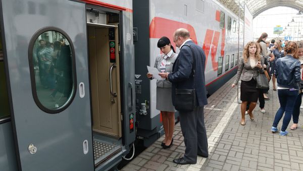 Presentation of two-story long-distance train Presentation of two-story long-distance train - Sputnik International