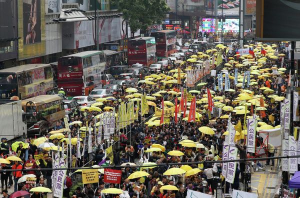 Thousands of activists take part in a democracy march to Central, demanding for universal suffrage in Hong Kong Sunday, Feb. 1, 2015 Thousands of activists take part in a democracy march to Central, demanding for universal suffrage in Hong Kong Sunday, Feb. 1, 2015 - Sputnik International