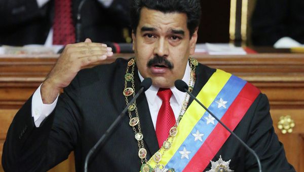 Venezuela's President Nicolas Maduro, speaks during the annual state-of-the-nation address at the National Assembly in Caracas, Venezuela, Wednesday, Jan 21, 2015 Venezuela's President Nicolas Maduro, speaks during the annual state-of-the-nation address at the National Assembly in Caracas, Venezuela, Wednesday, Jan 21, 2015 - Sputnik International