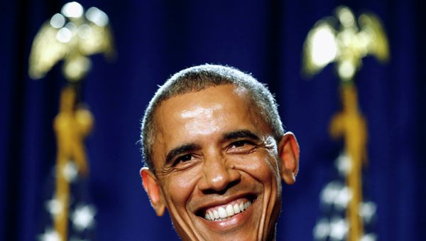 US President Barack Obama smiles as he delivers remarks at the House Democratic Issues Conference in Pennsylvania US President Barack Obama smiles as he delivers remarks at the House Democratic Issues Conference in Pennsylvania - Sputnik International