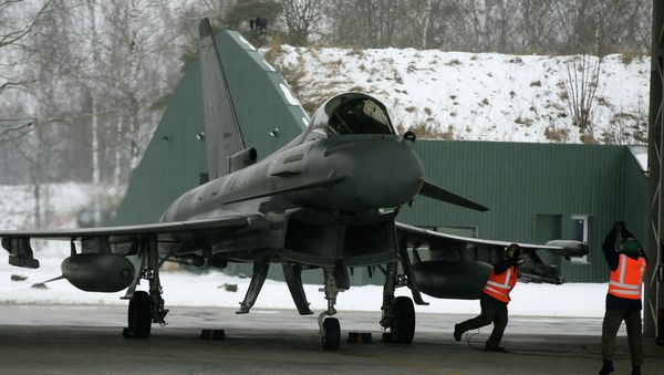 Italy's Eurofighter Typhoon jet fighter prepares for take off during NATO's Baltic Air Policing Mission at the Siauliai airbase some 240 kms (150 miles) east of the capital Vilnius, Lithuania, Thursday, Jan. 29, 2015 Italy's Eurofighter Typhoon jet fighter prepares for take off during NATO's Baltic Air Policing Mission at the Siauliai airbase some 240 kms (150 miles) east of the capital Vilnius, Lithuania, Thursday, Jan. 29, 2015 - Sputnik International