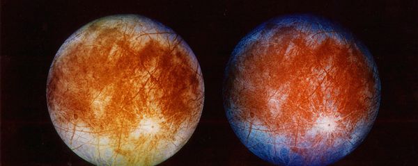 Two views of Jupiter's ice-covered moon, Europa Two views of Jupiter's ice-covered moon, Europa - Sputnik International