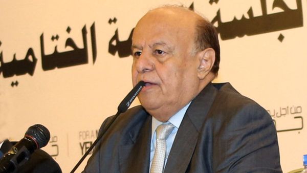 Yemeni President Abed Rabbo Mansour Hadi speaks during the closing session of the national dialogue conference in Sanaa, Yemen. Hadi submited his resignation Thursday, Jan. 22, 2015, over a standoff with Shiite rebels who control the capital. - Sputnik International