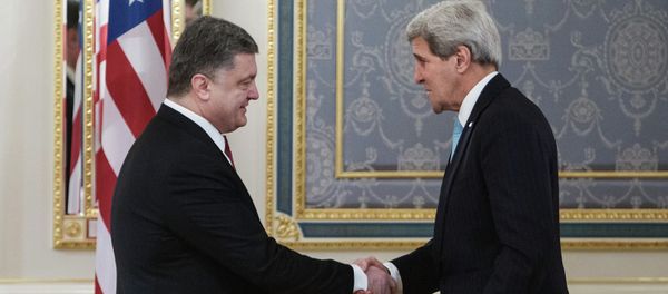 Meeting of Ukraine's President Pyotr Poroshenko and US Secretary of State John Kerry Meeting of Ukraine's President Pyotr Poroshenko and US Secretary of State John Kerry - Sputnik International