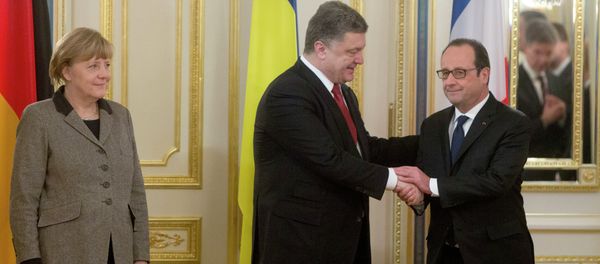 Poroshenko, Hollande, Merkel - Sputnik International