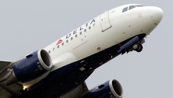 Delta airlines jet takes off at the Detroit Metropolitan Airport in Romulus, Mich. Delta spokesperson Brian Kruse stressed that the airlines does not condone discrimination of any kind. - Sputnik International