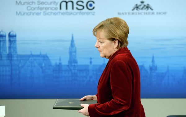 German Chancellor Angela Merkel enters the podium to deliver a speech during the 51st Munich Security Conference (MSC) in Munich German Chancellor Angela Merkel enters the podium to deliver a speech during the 51st Munich Security Conference (MSC) in Munich - Sputnik International