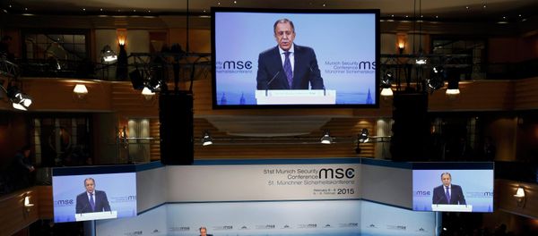 Russian Foreign Minister Sergei Lavrov addresses during the 51st Munich Security Conference at the 'Bayerischer Hof' hotel in Munich February 7, 2015. Russian Foreign Minister Sergei Lavrov addresses during the 51st Munich Security Conference at the 'Bayerischer Hof' hotel in Munich February 7, 2015. - Sputnik International