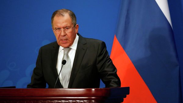Russian Foreign Minister Sergei Lavrov attends a press conference after the thirteenth meeting of the Foreign Ministers of China, Russia and India, in Beijing - Sputnik International