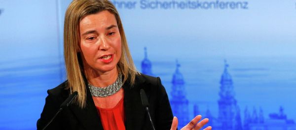 European Union foreign policy chief Federica Mogherini addresses during the 51st Munich Security Conference at the 'Bayerischer Hof' hotel in Munich February 8, 2015 European Union foreign policy chief Federica Mogherini addresses during the 51st Munich Security Conference at the 'Bayerischer Hof' hotel in Munich February 8, 2015 - Sputnik International