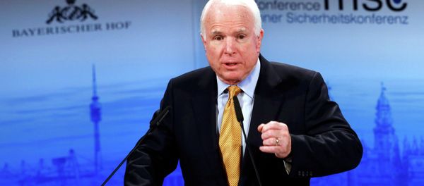 The chair of the Senate Armed Services Committee Senator John McCain addresses during the 51st Munich Security Conference at the 'Bayerischer Hof' hotel in Munich February 8, 2015 - Sputnik International