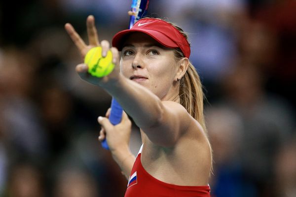 Russia's Maria Sharapova during her win over Poland's Agnieszka Radwanska during their Fed Cup World Group 1st round tennis match between Poland and Russia in Krakow, Poland on February 8, 2015 Russia's Maria Sharapova during her win over Poland's Agnieszka Radwanska during their Fed Cup World Group 1st round tennis match between Poland and Russia in Krakow, Poland on February 8, 2015 - Sputnik International