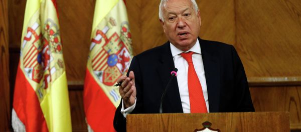 Spanish Foreign Minister Jose Manuel Garcia-Margallo speaks during a joint news conference with his Jordanian counterpart Nasser Judeh at the Ministry of Foreign Affairs in Amman January 12, 2015 Spanish Foreign Minister Jose Manuel Garcia-Margallo speaks during a joint news conference with his Jordanian counterpart Nasser Judeh at the Ministry of Foreign Affairs in Amman January 12, 2015 - Sputnik International