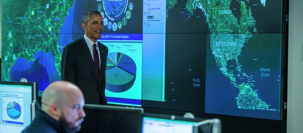 President Barack Obama prepares to speak at the National Cybersecurity and Communications Integration Center. President Barack Obama prepares to speak at the National Cybersecurity and Communications Integration Center. - Sputnik International