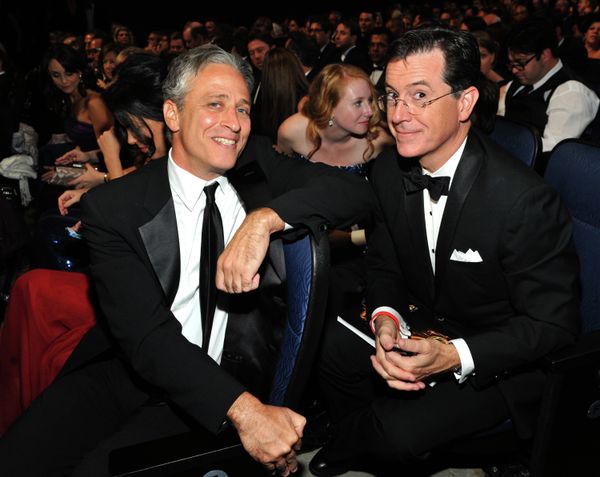 Jon Stewart and Stephen Colbert at the 2011 Primetime Emmy Awards Jon Stewart and Stephen Colbert at the 2011 Primetime Emmy Awards - Sputnik International