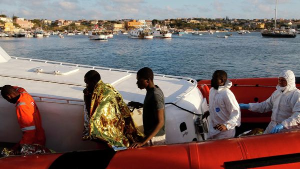 Migrants who survived a shipwreck - Sputnik International
