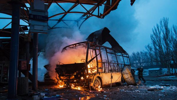 Donetsk after shelling Donetsk after shelling - Sputnik International