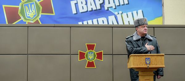 Ukraine's President Poroshenko speaks at National Guard Training Center Ukraine's President Poroshenko speaks at National Guard Training Center - Sputnik International