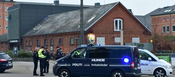 Emergency services gather outside a venue after shots were fired where an event titled Art, blasphemy and the freedom of expression was being held in Copenhagen Emergency services gather outside a venue after shots were fired where an event titled Art, blasphemy and the freedom of expression was being held in Copenhagen - Sputnik International