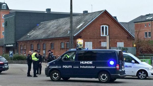 Emergency services gather outside a venue after shots were fired where an event titled Art, blasphemy and the freedom of expression was being held in Copenhagen Emergency services gather outside a venue after shots were fired where an event titled Art, blasphemy and the freedom of expression was being held in Copenhagen - Sputnik International