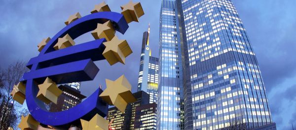 Euro sculpture stands in front of the European Central Bank, right, in Frankfurt, Germany. (File) Euro sculpture stands in front of the European Central Bank, right, in Frankfurt, Germany. (File) - Sputnik International