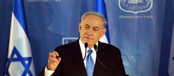 Israel's Prime Minister Benjamin Netanyahu speaks during a handover ceremony at the prime minister's office in Jerusalem, in which the new Chief of Staff Lieutenant-General Gadi Eizenkot replaced outgoing Chief of Staff Lieutenant-General Benny Gantz, February 16, 2015 Israel's Prime Minister Benjamin Netanyahu speaks during a handover ceremony at the prime minister's office in Jerusalem, in which the new Chief of Staff Lieutenant-General Gadi Eizenkot replaced outgoing Chief of Staff Lieutenant-General Benny Gantz, February 16, 2015 - Sputnik International