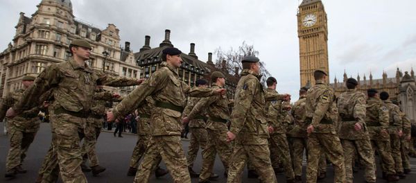 Members of Britain's armed forces march from Wellington Barracks to The Houses of Parliament. Members of Britain's armed forces march from Wellington Barracks to The Houses of Parliament. - Sputnik International