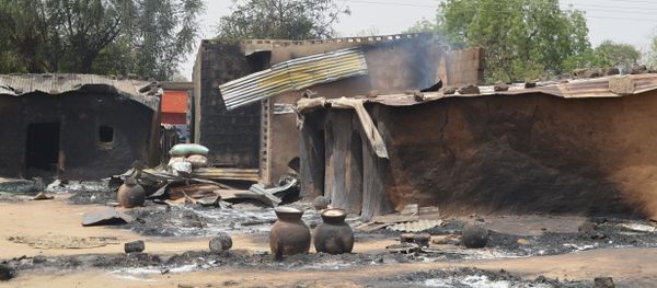 This photo shows razed homes in Mainok, outside Maiduguri, Borno State, Nigeria, on March 6, 2014 - Sputnik International