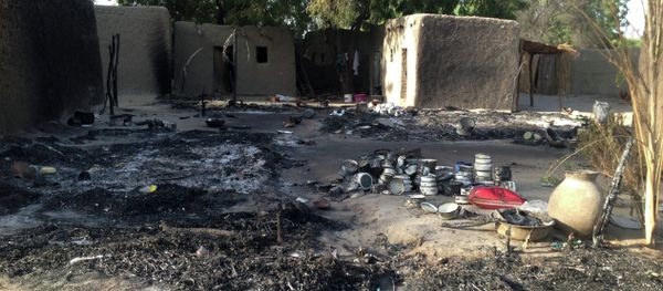 A picture taken on February 13, 2015 shows the village Nougboua after it was attacked by Nigeria's Boko Haram rebels - Sputnik International