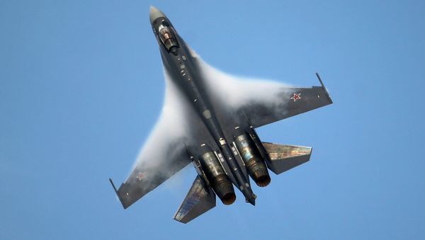 A Sukhoi SU-35 jetfigther performs its demonstration flight during the 50th Paris Air Show at Le Bourget airport, north of Paris A Sukhoi SU-35 jetfigther performs its demonstration flight during the 50th Paris Air Show at Le Bourget airport, north of Paris - Sputnik International