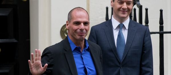British Finance Minister George Osborne, right, and Greece's new finance minister Yanis Varoufakis - Sputnik International