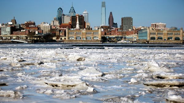 Ice collects on the Delaware River in view of Philadelphia. Ice collects on the Delaware River in view of Philadelphia. - Sputnik International
