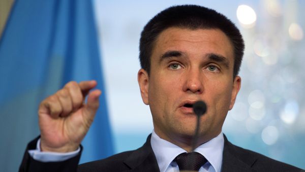 Ukrainian Foreign Minister Pavlo Klimkin speaks to reporters at the State Department in Washington - Sputnik International