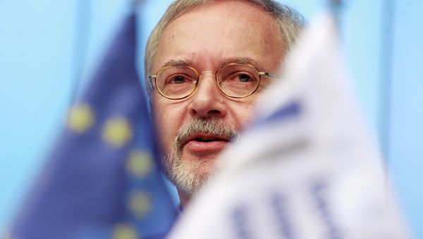 European Investment Bank President Werner Hoyer addresses the media during the European Investment Bank annual press conference at the European Council building in Brussels - Sputnik International