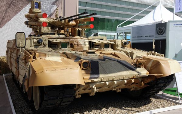 Tank Support Fighting Vehicle (BMPT) Terminator developed at Uralvagonzavod machine building company is demonstrated at the IDEX 2013 International Defence Exhibition in Abu Dhabi, United Arab Emirates Tank Support Fighting Vehicle (BMPT) Terminator developed at Uralvagonzavod machine building company is demonstrated at the IDEX 2013 International Defence Exhibition in Abu Dhabi, United Arab Emirates - Sputnik International