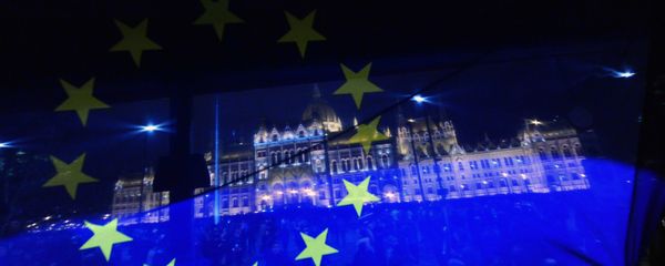 A flag of the European Union (EU) flutters in front of the Hungarian parliament during a demonstration against the Hungarian government's plan to nationalise private pension funds in Budapest downtown A flag of the European Union (EU) flutters in front of the Hungarian parliament during a demonstration against the Hungarian government's plan to nationalise private pension funds in Budapest downtown - Sputnik International