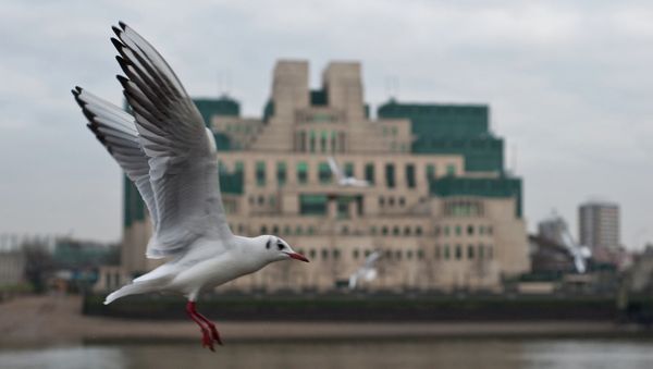 Gull flying past the SIS (MI6) building in Vauxhall Gull flying past the SIS (MI6) building in Vauxhall - Sputnik International