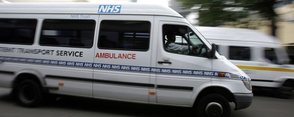Ambulances belonging to the National Health Service, seen, outside one of London's major hospitals St Mary's, in Paddington, London - Sputnik International
