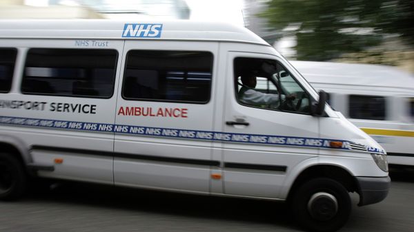 Ambulances belonging to the National Health Service, seen, outside one of London's major hospitals St Mary's, in Paddington, London - Sputnik International