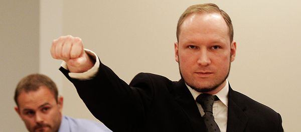 Anders Behring Breivik, makes a salute after arriving in the court room at a courthouse in Oslo, August 2012. Anders Behring Breivik, makes a salute after arriving in the court room at a courthouse in Oslo, August 2012. - Sputnik International