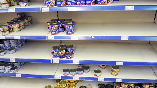 Shelves at a grocery store in Lviv. Shelves at a grocery store in Lviv. - Sputnik International