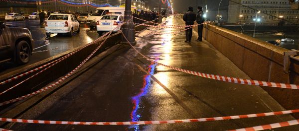 On the site of the killing of leading opposition figure and former deputy prime minister Boris Nemtsov - Sputnik International