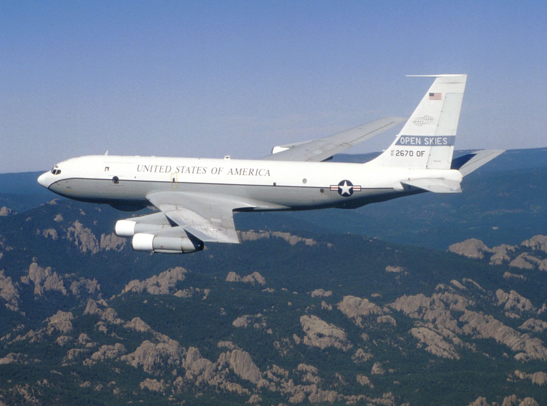 A Boeing OC-135B Open Skies aircraft - the type used in this week's US-Ukrainian overflight over Russia. A Boeing OC-135B Open Skies aircraft - the type used in this week's US-Ukrainian overflight over Russia. - Sputnik International, 1920, 28.01.2022