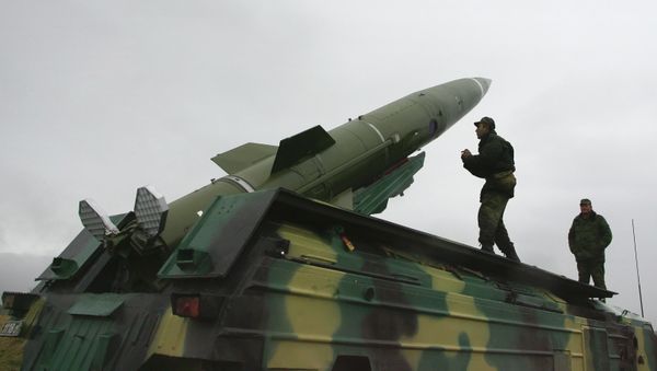 Tochka short-range tactical ballistic missile launched from test area in the Kaliningrad Region Tochka short-range tactical ballistic missile launched from test area in the Kaliningrad Region - Sputnik International